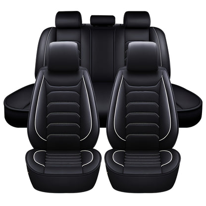 Car Seat Covers 5-Seat Faux Leather Set with Foam Padding and Optional Matching Pillow Pieces