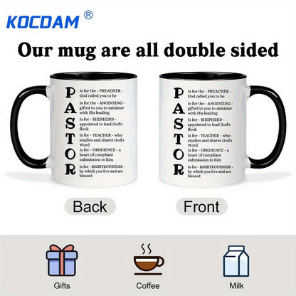 Eleven-Ounce Pastor Appreciation Ceramic Mug with Printed Definition Design for Coffee or Tea