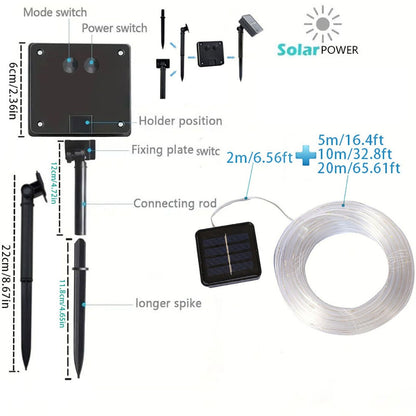Solar Trampoline Rope Lights with Separate Panel, 50 or 100 LEDs and Multicolor, White or Blue Options