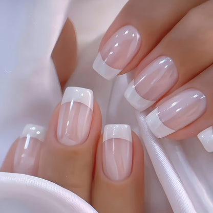 Press On Nails 216-Piece Soft Gel Short Square Set with French, Gradient, Glitter and Heart Designs