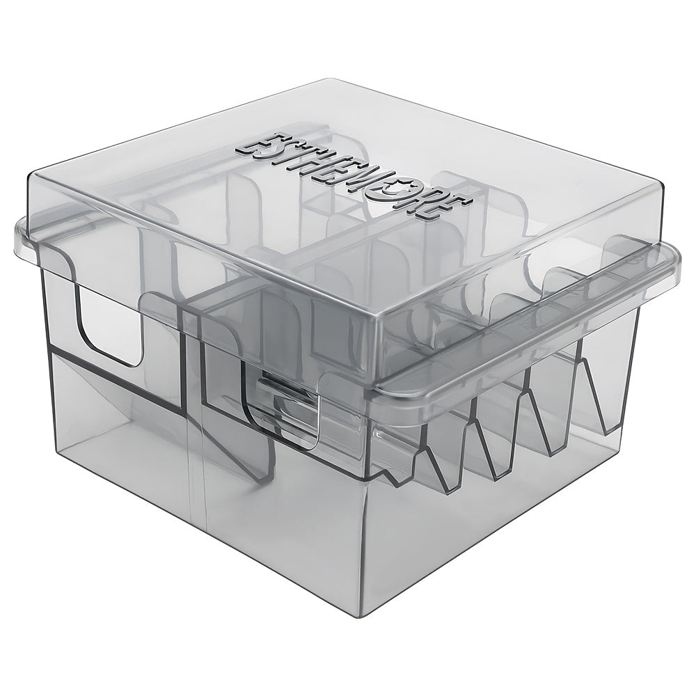 Clear 8-Slot Barber Tool Organizer Box with Lid for Clipper Guards, Combs and Grooming Accessories