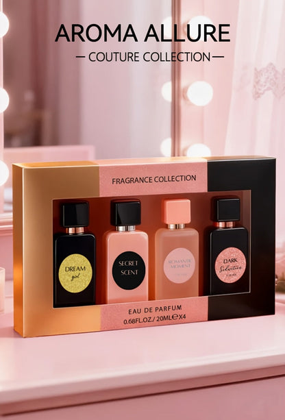 Perfume Gift Set for Women – 4-Piece Mini Luxury EDP Spray Collection, Long Lasting Fragrance, Travel Size 0.68 fl oz Each, Ready to Gift Box for Her