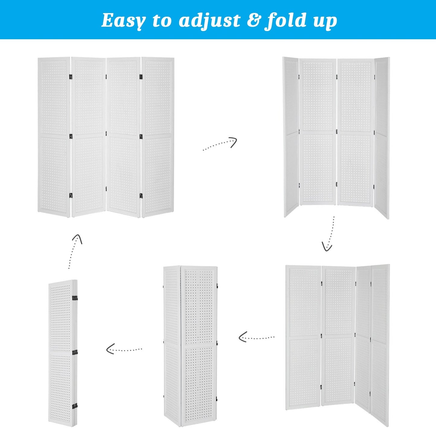 5-Foot Freestanding Room Divider with Added Privacy for Privacy and Space Definition detail image - detail view 15