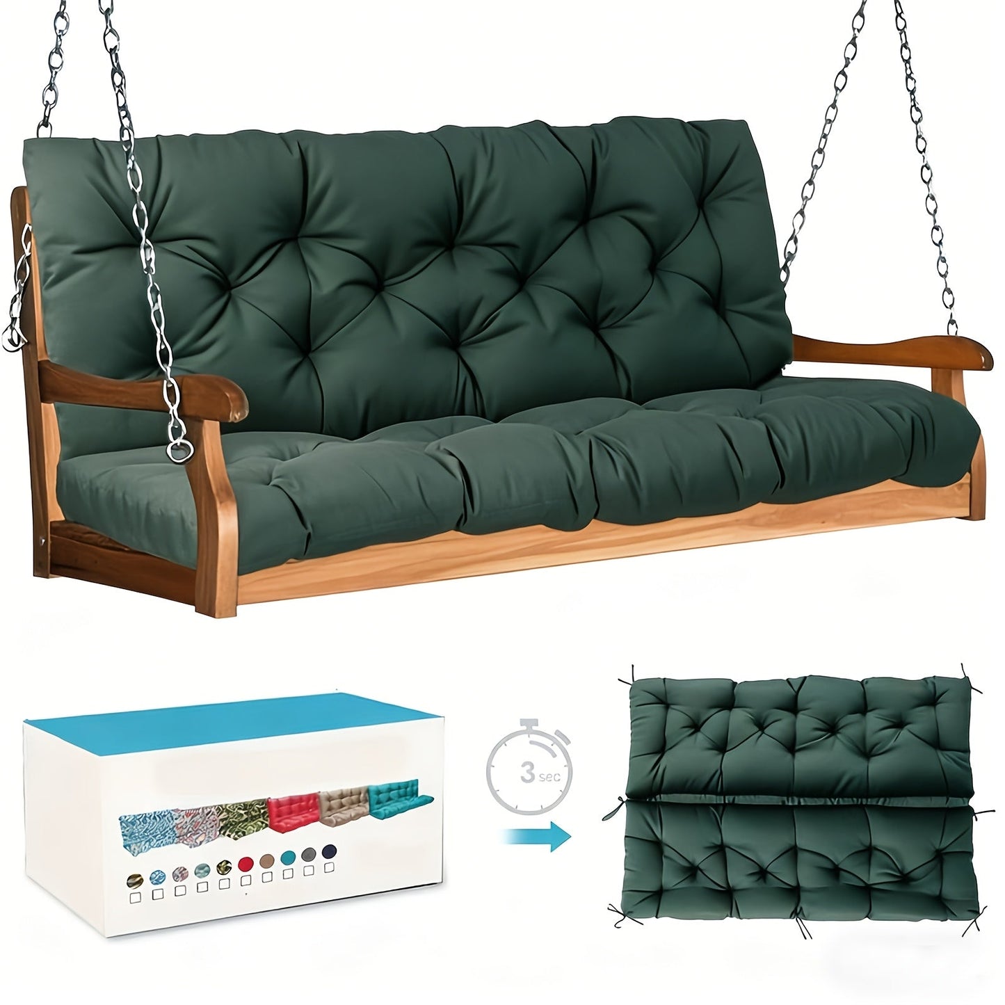 Patio Cushion shown in the Green (48×40 in) option