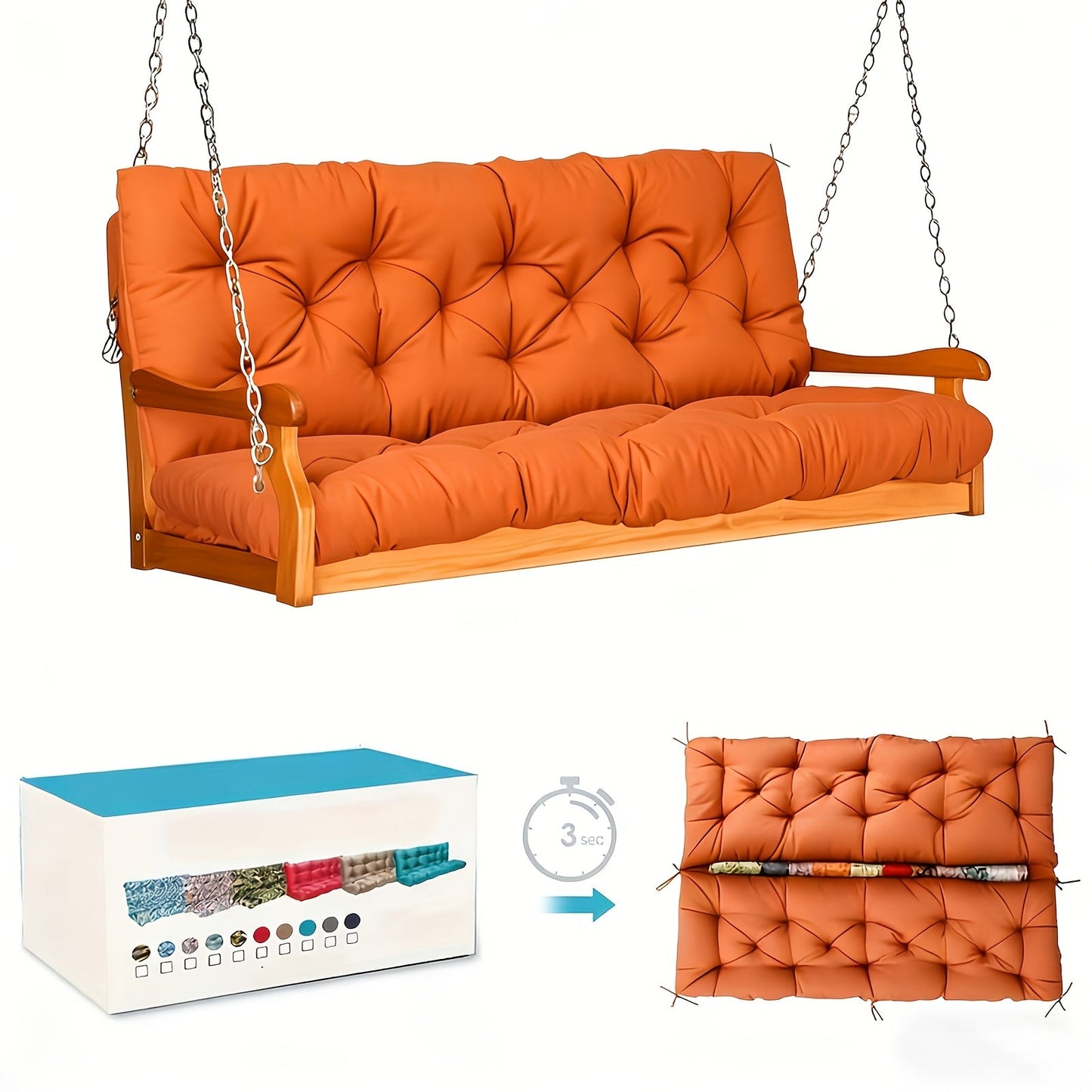 Patio Cushion shown in the Orange (48×40 in) option