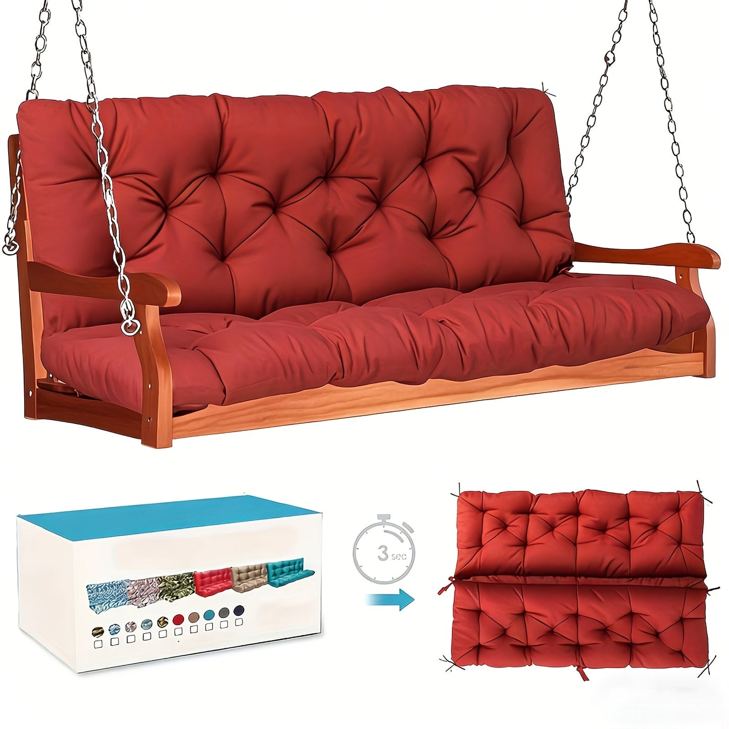 Patio Cushion shown in the Red (48×40 in) option