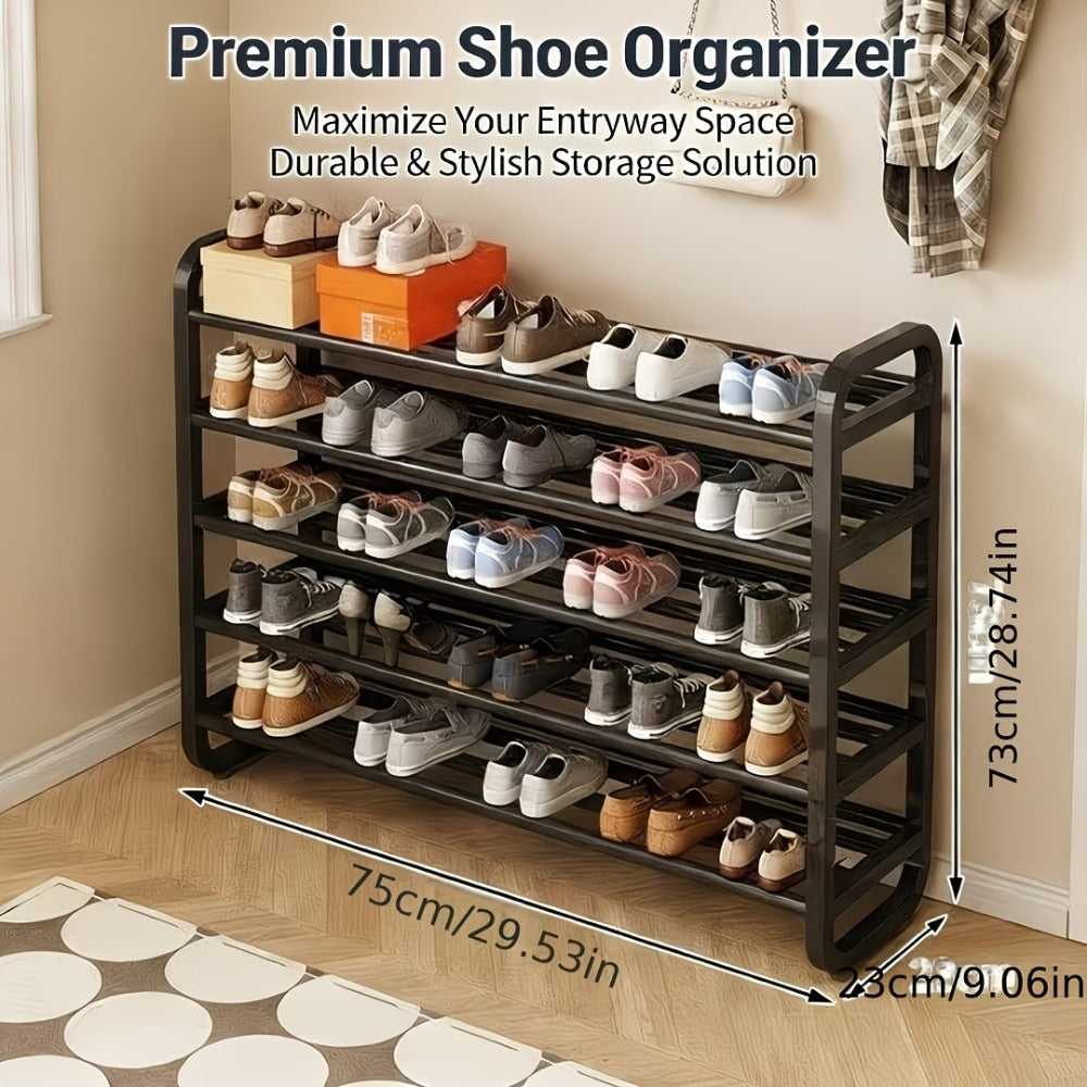 5-Layer Space-Saving Shoe Rack, Entryway Shoe Organizer for Organized Everyday Storage detail image - detail view 11
