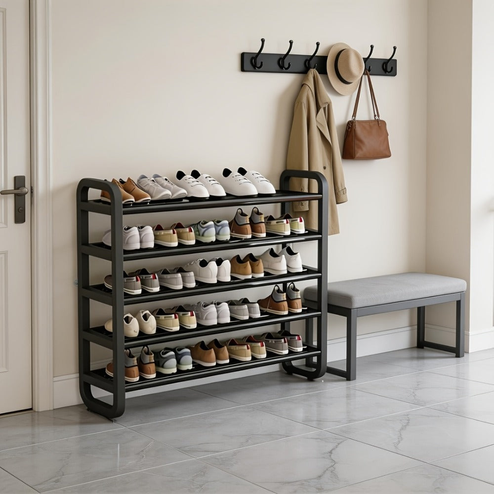 5-Layer Space-Saving Shoe Rack, Entryway Shoe Organizer for Organized Everyday Storage detail image - detail view 5