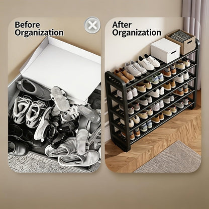 5-Layer Space-Saving Shoe Rack, Entryway Shoe Organizer for Organized Everyday Storage detail image - detail view 6