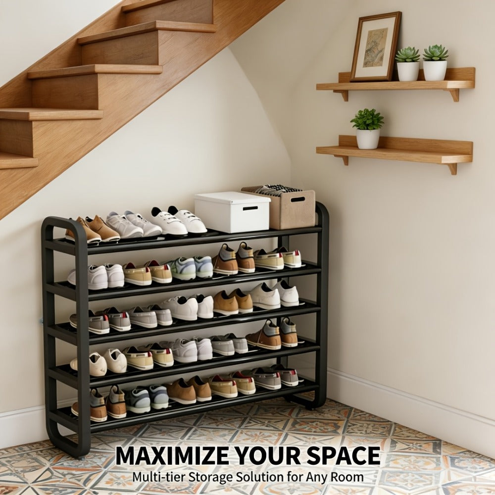 5-Layer Space-Saving Shoe Rack, Entryway Shoe Organizer for Organized Everyday Storage detail image - detail view 7