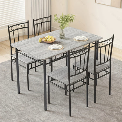 Dining Table Set shown in the Light Gray option