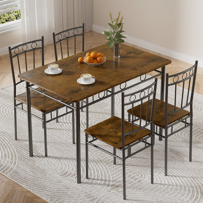 Dining Table Set, 5-Piece for 4, Kitchen Table and Chairs for Small Spaces, Modern Dinette shown in the main product view
