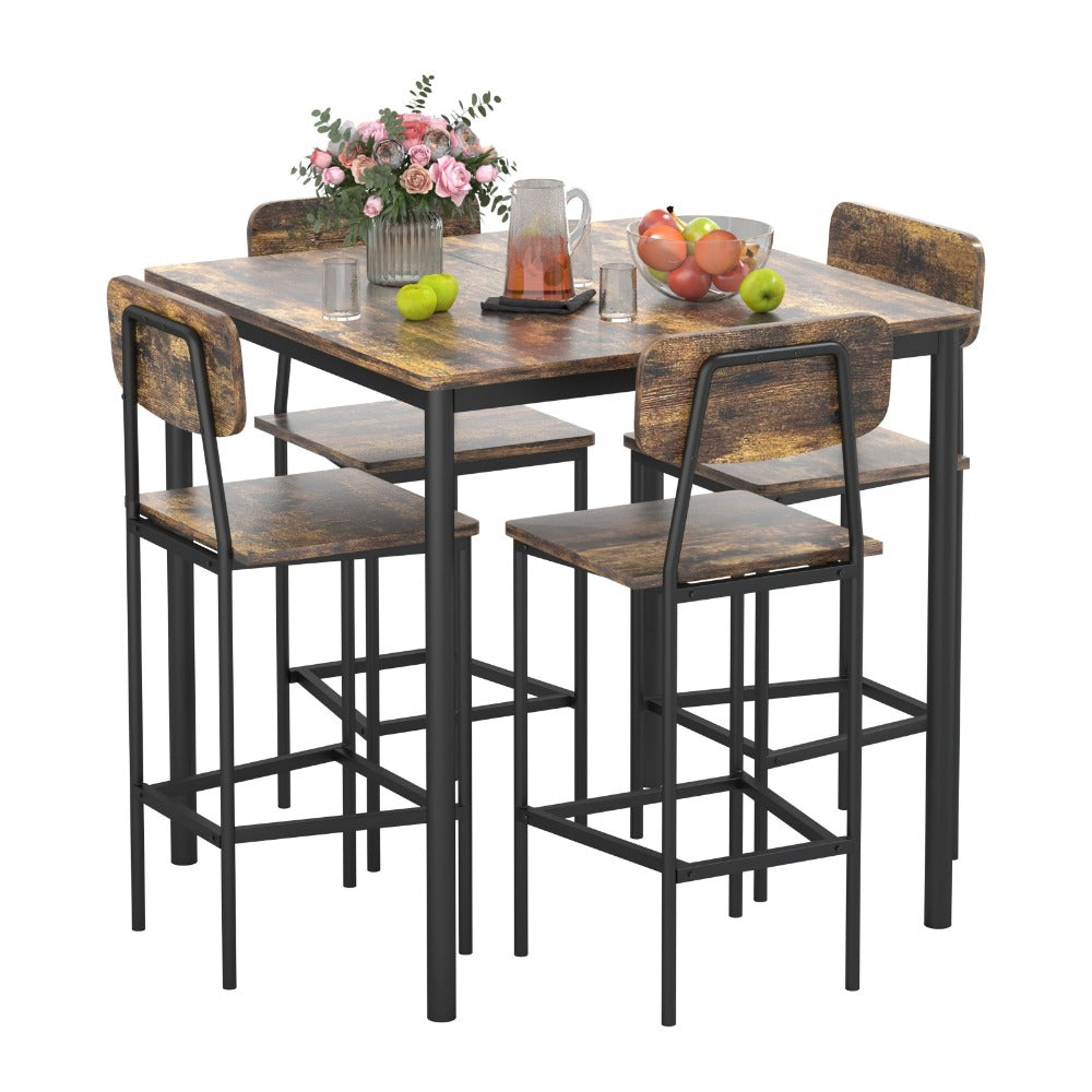 5-Piece Rectangular Dining Table Set for Kitchen and Home Office detail image - detail view 3