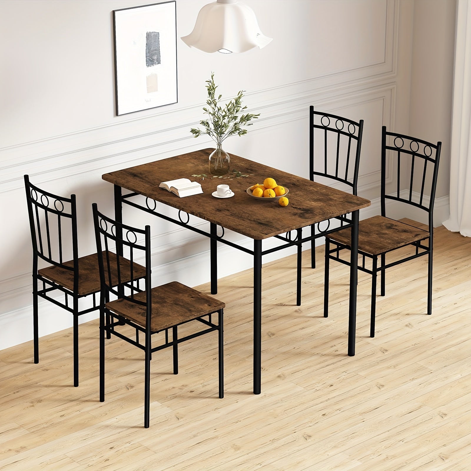 Dining Table Set shown in the Brown option