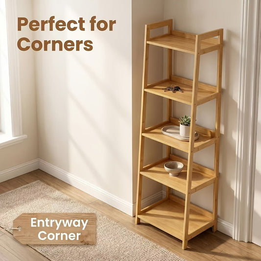 5-Tier Bookshelves And Bookcases with Open Shelves and Multiple Color Options detail image