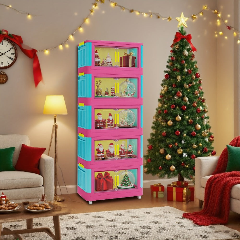5-Tier Foldable Storage Organizer with Waterproof Protection and Stackable Design detail image - detail view 11