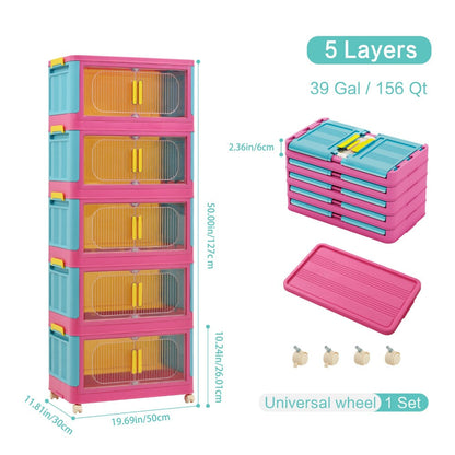 5-Tier Foldable Storage Organizer with Waterproof Protection and Stackable Design detail image - detail view 4