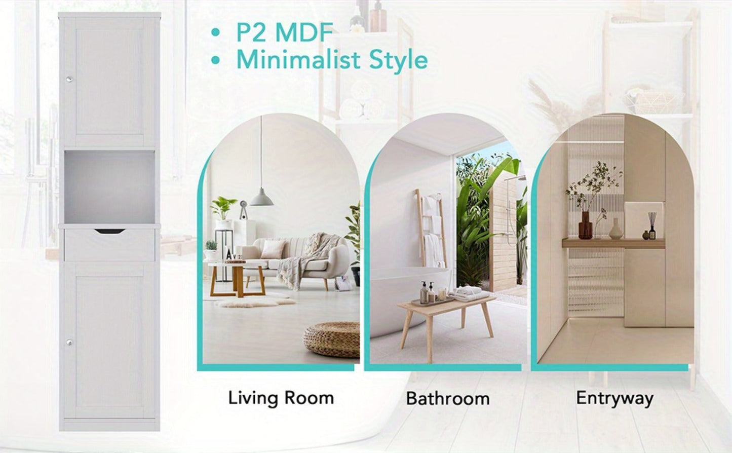 5-Tier Freestanding Bathroom Storage Cabinet, Freestanding Storage Cupboard detail image - detail view 16