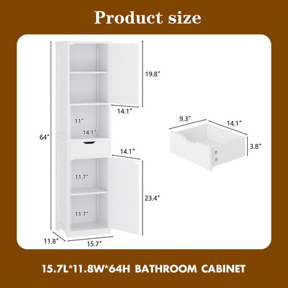 5-Tier Freestanding Bathroom Storage Cabinet, Freestanding Storage Cupboard detail image - detail view 4