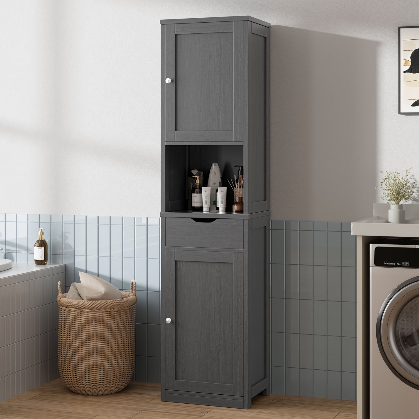 Storage Cabinet shown in the Grey option