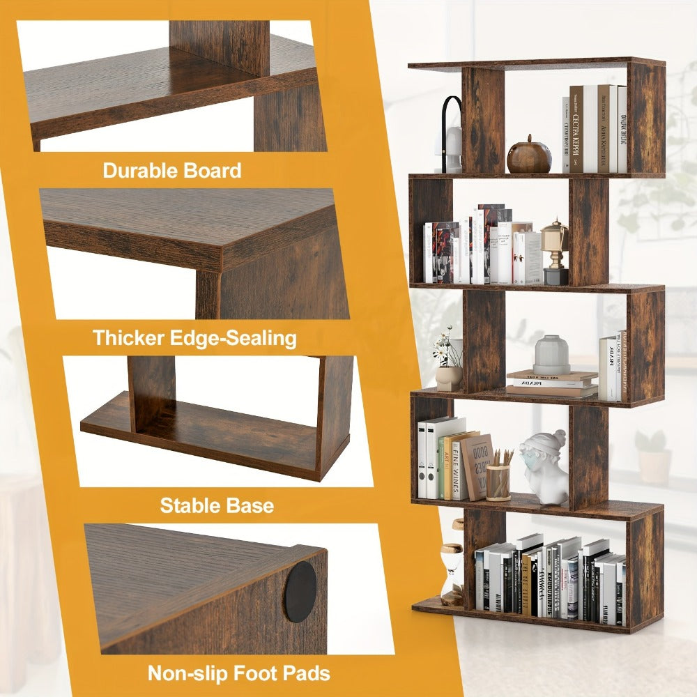 5-Tier Freestanding Bookcase with Multiple Color Options for Living Room detail image - detail view 11