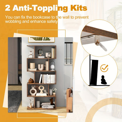 5-Tier Freestanding Bookcase with Multiple Color Options for Living Room detail image - detail view 13