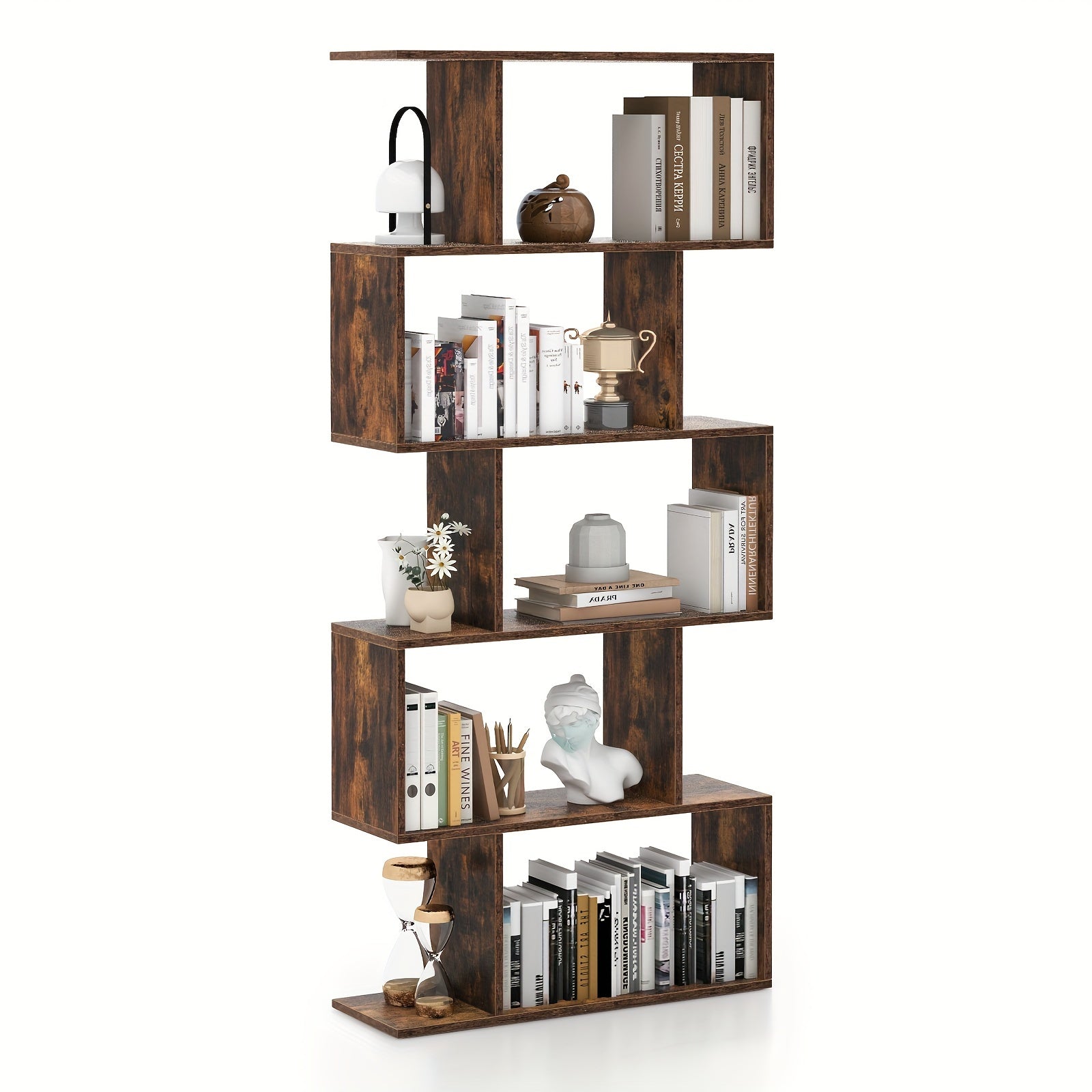 Bookcase shown in the Rustic Brown option
