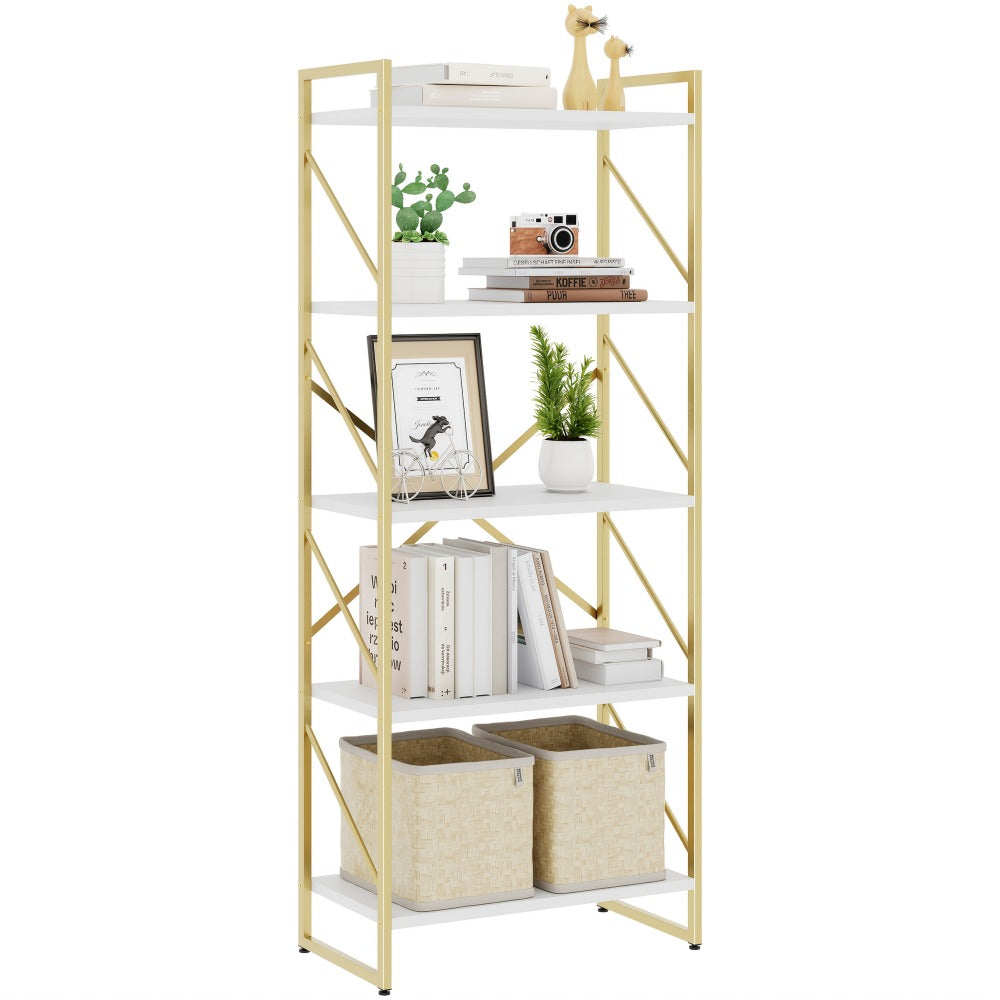 5-Tier Freestanding Bookshelf with Open Shelves for Entryway detail image