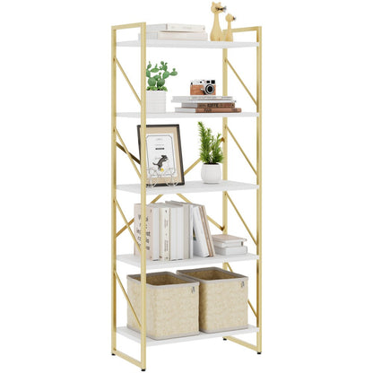 5-Tier Freestanding Bookshelf with Open Shelves for Entryway detail image