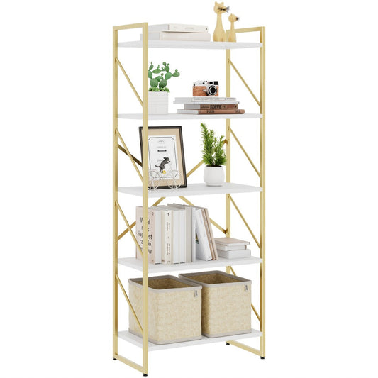 5-Tier Freestanding Bookshelf with Open Shelves for Entryway detail image