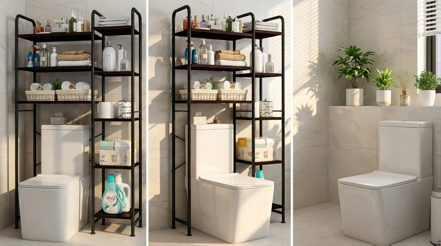 5-Tier Freestanding Over-the-Toilet Storage Organizer, Toilet Shelf Organizer detail image - detail view 16