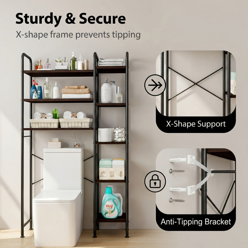 5-Tier Freestanding Over-the-Toilet Storage Organizer, Toilet Shelf Organizer detail image - detail view 9