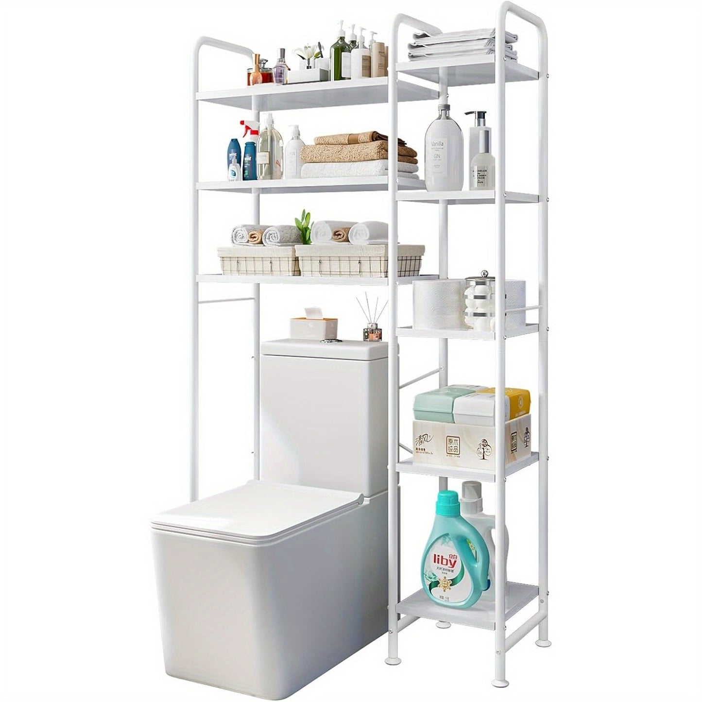 Over the Toilet Storage Shelf shown in the White option