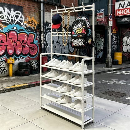 5-Tier Freestanding Shoe Rack with Tool-Free Assembly, Closet Shoe Shelf detail image - detail view 7