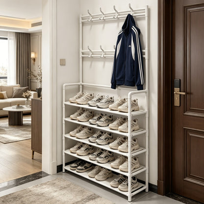 5-Tier Freestanding Shoe Rack with Tool-Free Assembly, Closet Shoe Shelf detail image - detail view 8