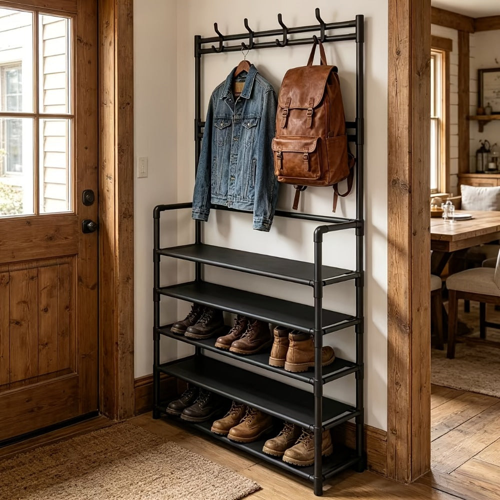 5-Tier Freestanding Shoe Rack with Tool-Free Assembly, Closet Shoe Shelf detail image - detail view 9