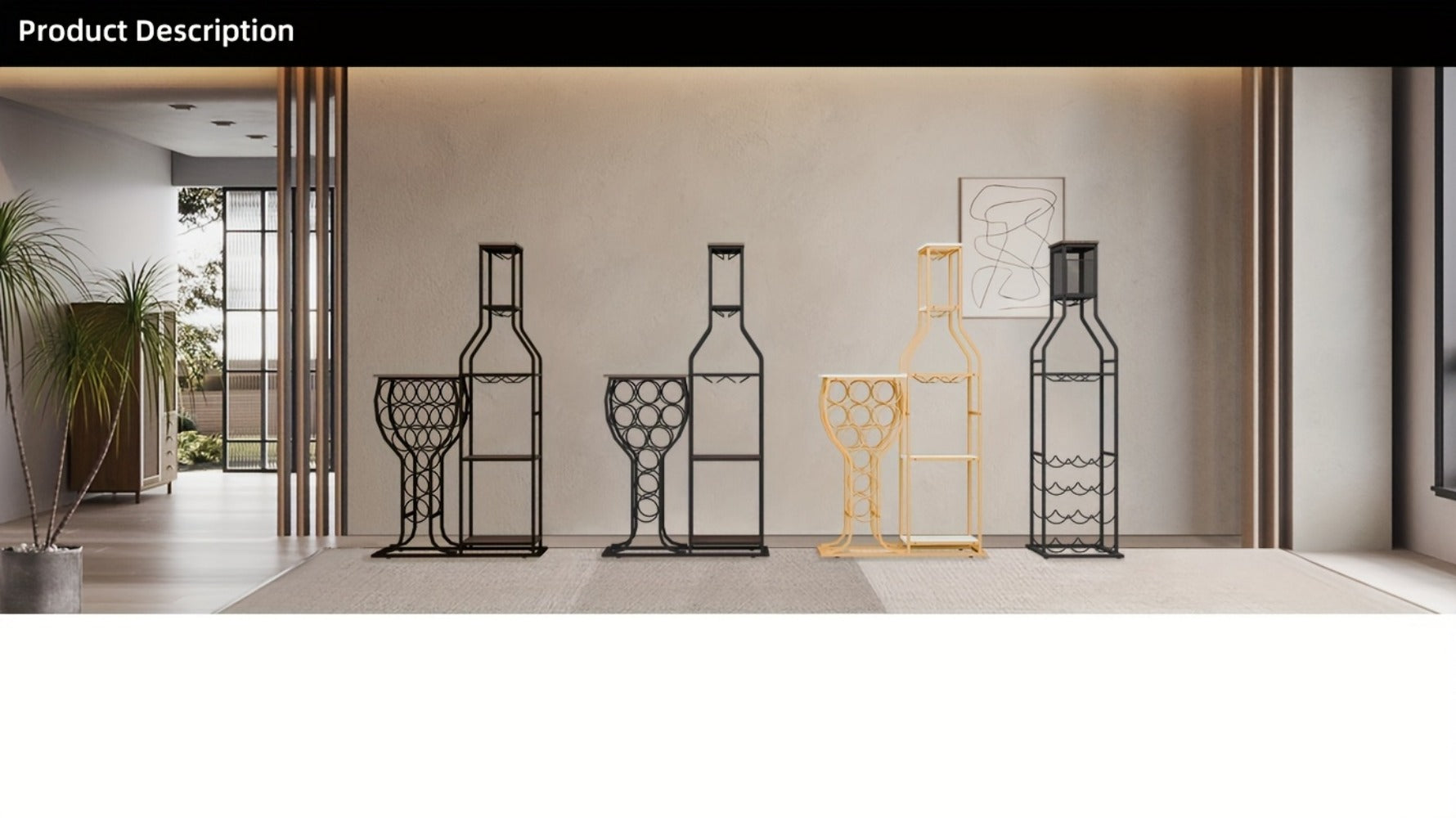 5-Tier Freestanding Wine Rack with Wine Glass Holder for Organized Everyday Storage detail image - detail view 14