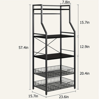 5-Tier Kitchen Storage And Bakers Racks for Organized Everyday Storage detail image - detail view 7