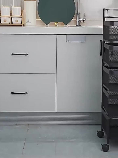 5-Tier Metal Kitchen Storage Shelf with Rolling Wheels and 360° Swivel detail image - detail view 12