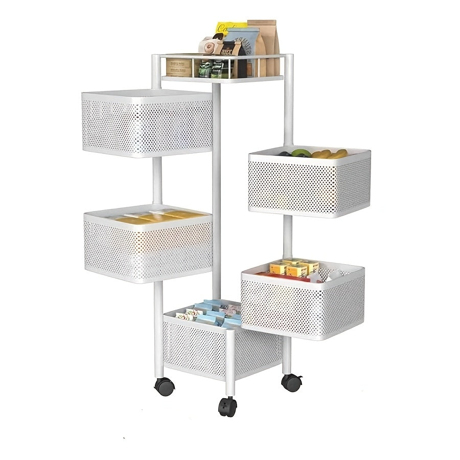 Kitchen Storage Shelf shown in the White - 5 Layers option