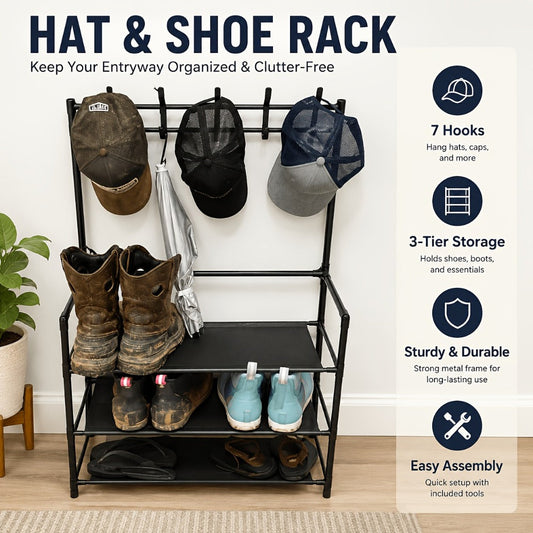 5-Tier Shoe Rack, Freestanding Shoe Storage Rack for Entryway detail image