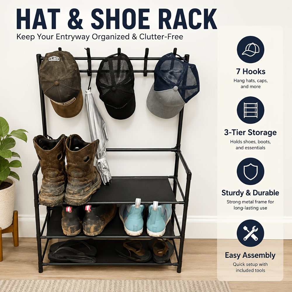 5-Tier Shoe Rack, Freestanding Shoe Storage Rack for Entryway detail image