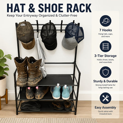 5-Tier Shoe Rack, Freestanding Shoe Storage Rack for Entryway detail image