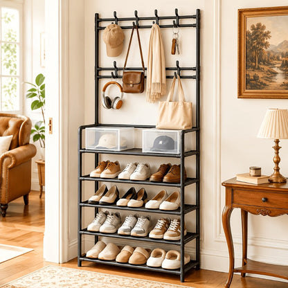 5-Tier Shoe Rack, Freestanding Shoe Storage Rack for Entryway detail image - detail view 3