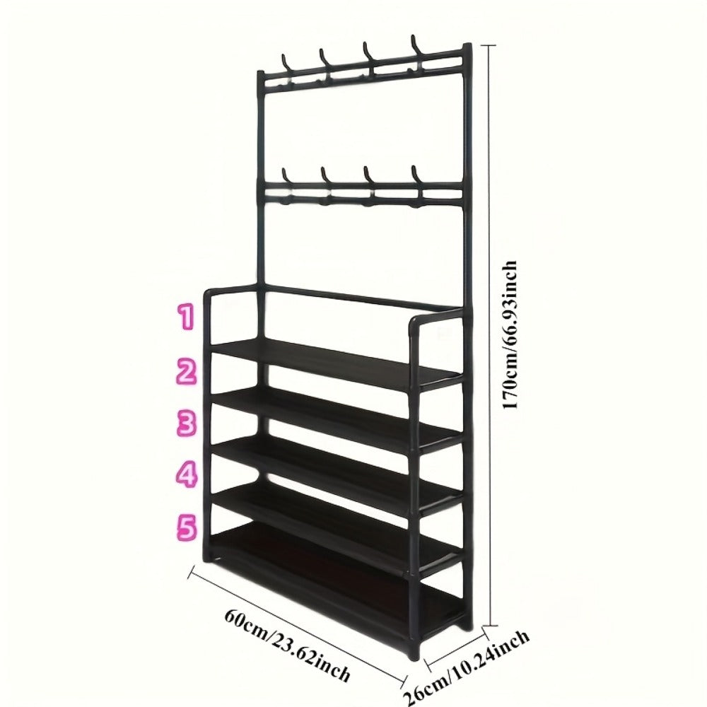 5-Tier Shoe Rack, Freestanding Shoe Storage Rack for Entryway detail image - detail view 5