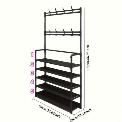 5-Tier Shoe Rack, Freestanding Shoe Storage Rack for Entryway detail image - detail view 5