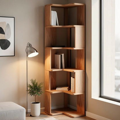 5-Tier Space-Saving Bookshelf, Home Library Organizer for Organized Everyday Storage detail image - detail view 9