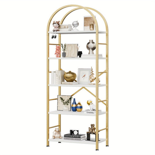 5-Tier Tall Bookshelf, Display Storage Shelf for Organized Everyday Storage in Bedroom detail image