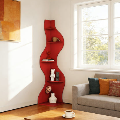 5-Tier Wall-Mounted Bookshelf with Multiple Color Options for Living Room detail image - detail view 14