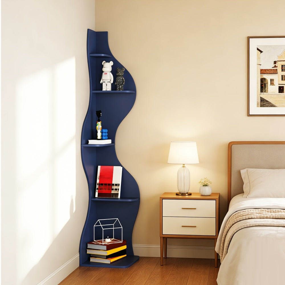 5-Tier Wall-Mounted Bookshelf with Multiple Color Options for Living Room detail image - detail view 8